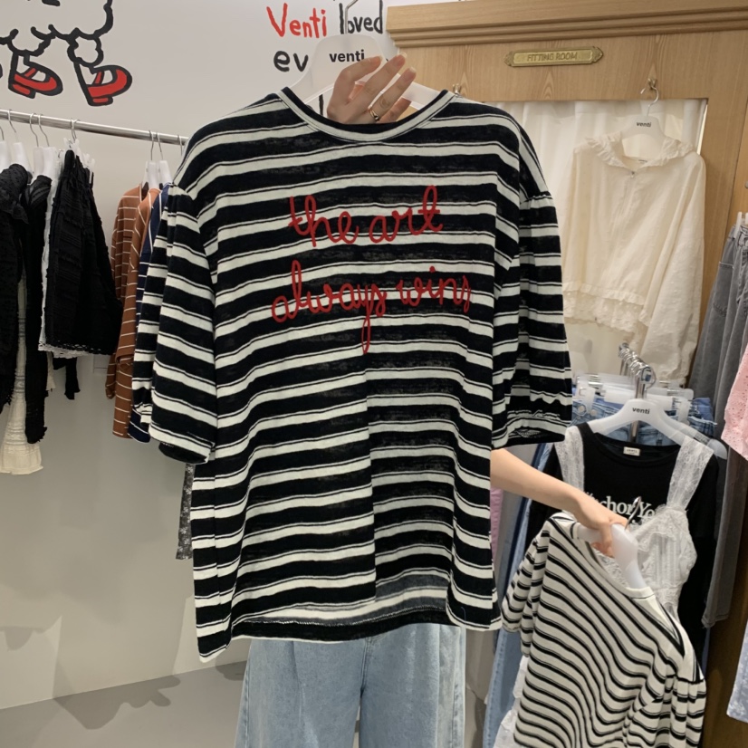 VENTI韓國直郵實拍女士新款人氣職業休閑時尚熱賣推薦T恤VENTIT恤圖色2