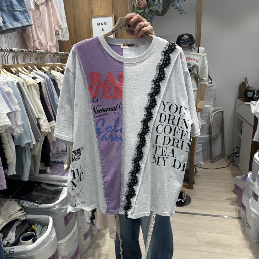 MARI CO韓國代購女裝新品時尚推薦人氣職業休閑熱賣26春夏T恤MARI COT恤圖色2