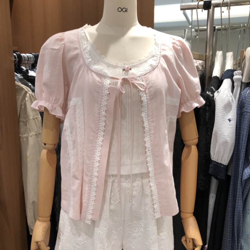 OGI韓國東大門代購女士新品推薦人氣時尚襯衫蕾絲衫不含內搭FLat OGI襯衫/蕾絲衫圖色2