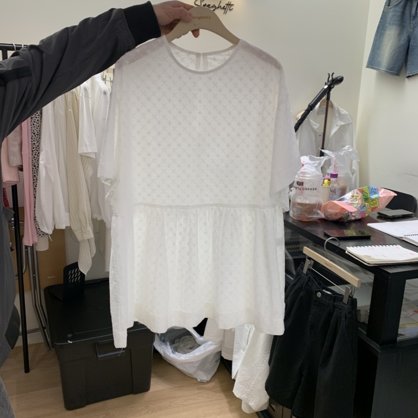 SPAGHETTI韓國直郵女裝新品職業26春夏時尚推薦襯衫蕾絲衫spaghetti襯衫/蕾絲衫圖色1