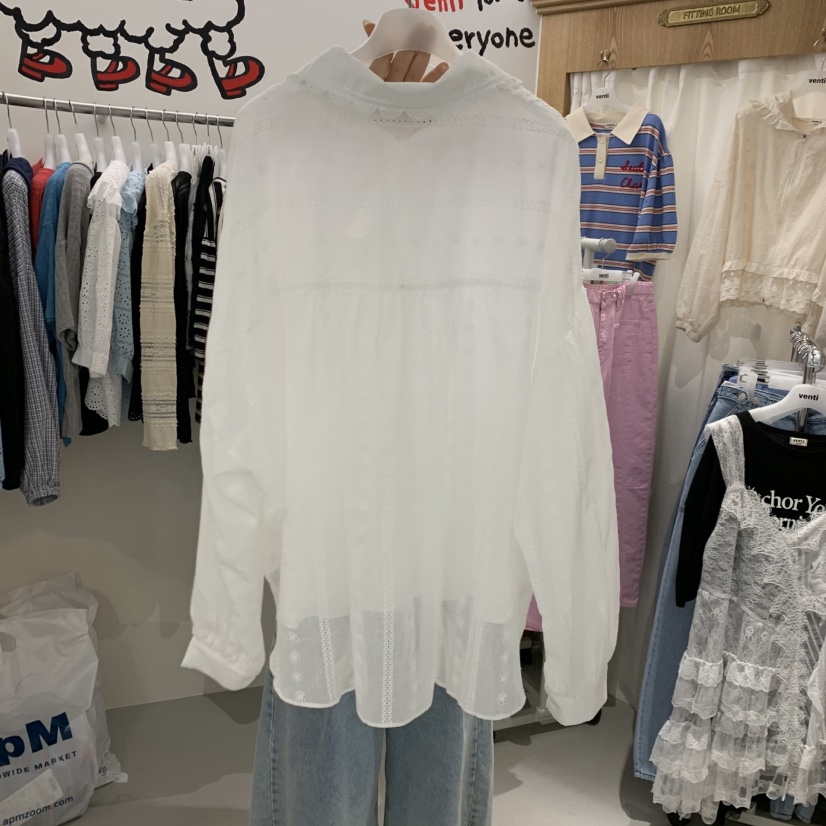 VENTI韓國東大門代購女士新品26春夏時尚推薦襯衫蕾絲衫蕾絲VENTI襯衫/蕾絲衫