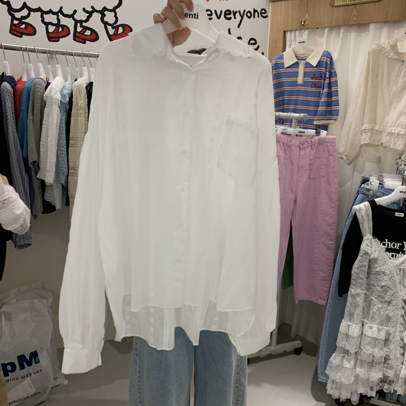 VENTI韓國東大門代購女士新品26春夏時尚推薦襯衫蕾絲衫蕾絲VENTI襯衫/蕾絲衫圖色2