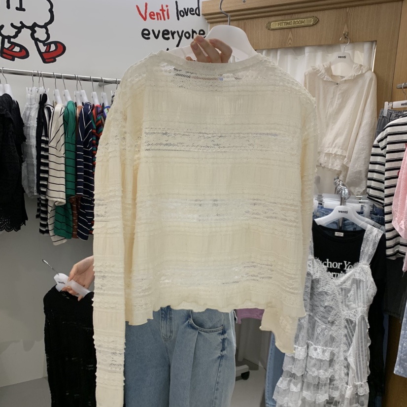 VENTI韓國直郵女士新款職業推薦26春夏人氣長袖T恤不含內搭VENTI長袖T恤