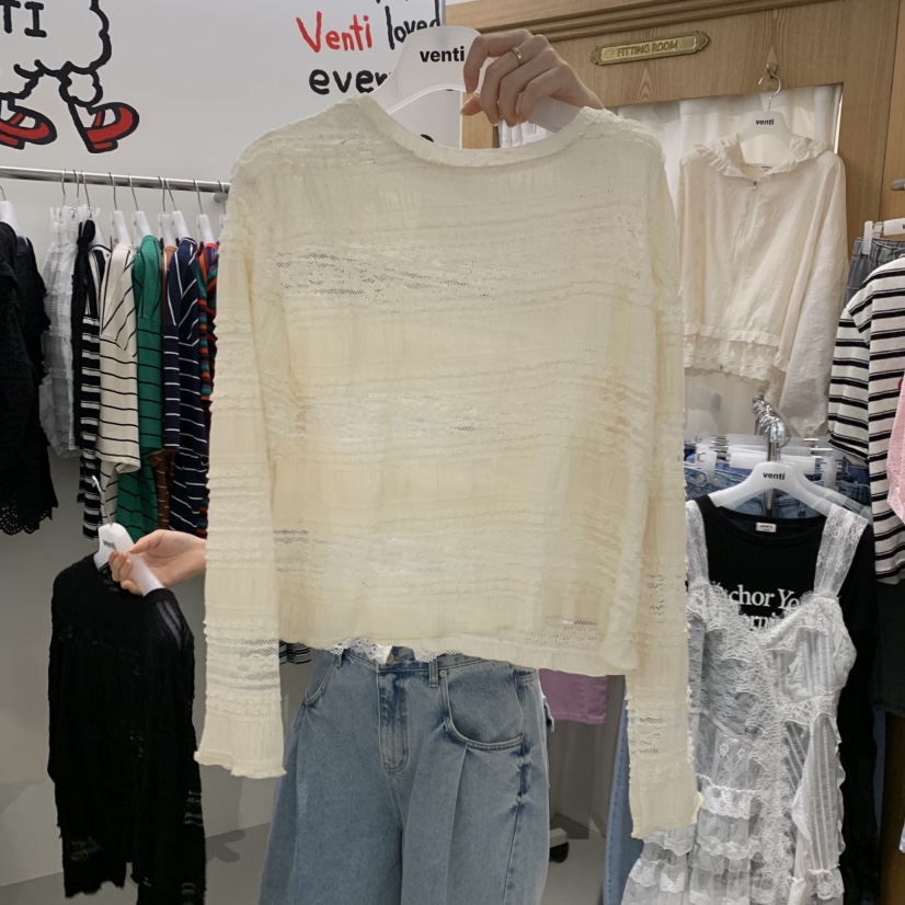 VENTI韓國直郵女士新款職業推薦26春夏人氣長袖T恤不含內搭VENTI長袖T恤圖色2