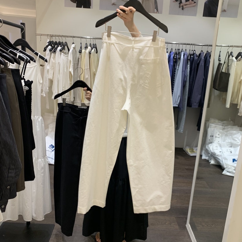 OURIN/THIS IS韓國直郵實拍女裝新款休閑職業休閑褲亞麻布OURIN/THIS IS休閑褲