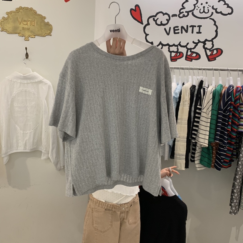 VENTI韓國直郵實拍女裝新款熱賣推薦時尚26春夏休閑T恤鏤空VENTIT恤圖色3