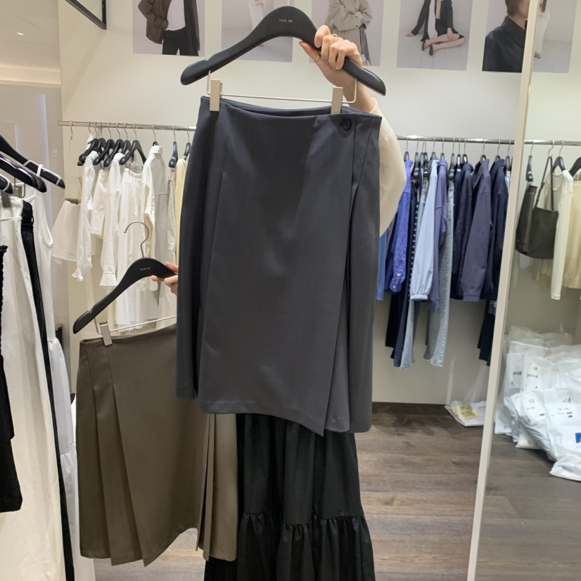 OURIN/THIS IS韓國代購女士新款休閑職業人氣半身裙中短裙OURIN/THIS IS半身裙/中短裙圖色1