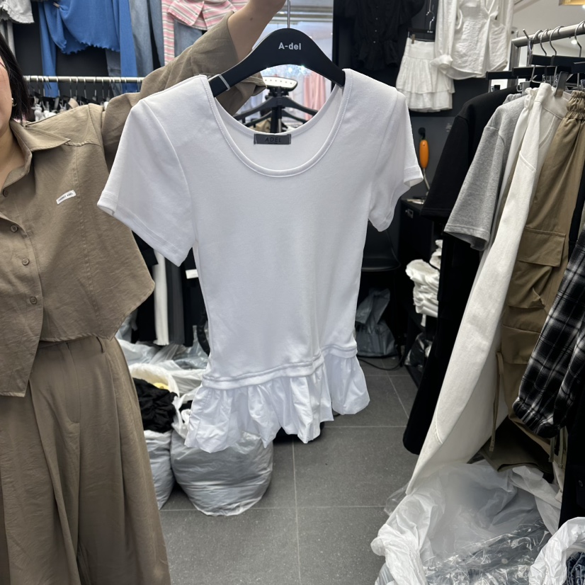 A-DEL韓國東大門代購女士新品休閑人氣職業26春夏時尚T恤A-DELT恤圖色1