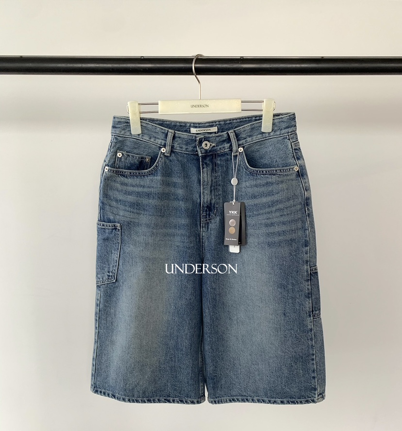UNDERSON韓國直郵實拍女裝新品人氣職業休閑牛仔褲雙口袋UNDERSON牛仔褲圖色1