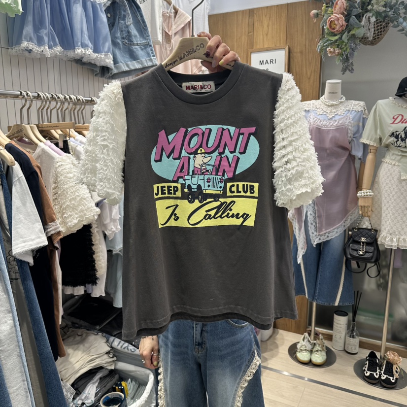 MARI CO韓國直郵實拍女裝新款人氣時尚休閑推薦熱賣26春夏T恤MARI COT恤圖色2