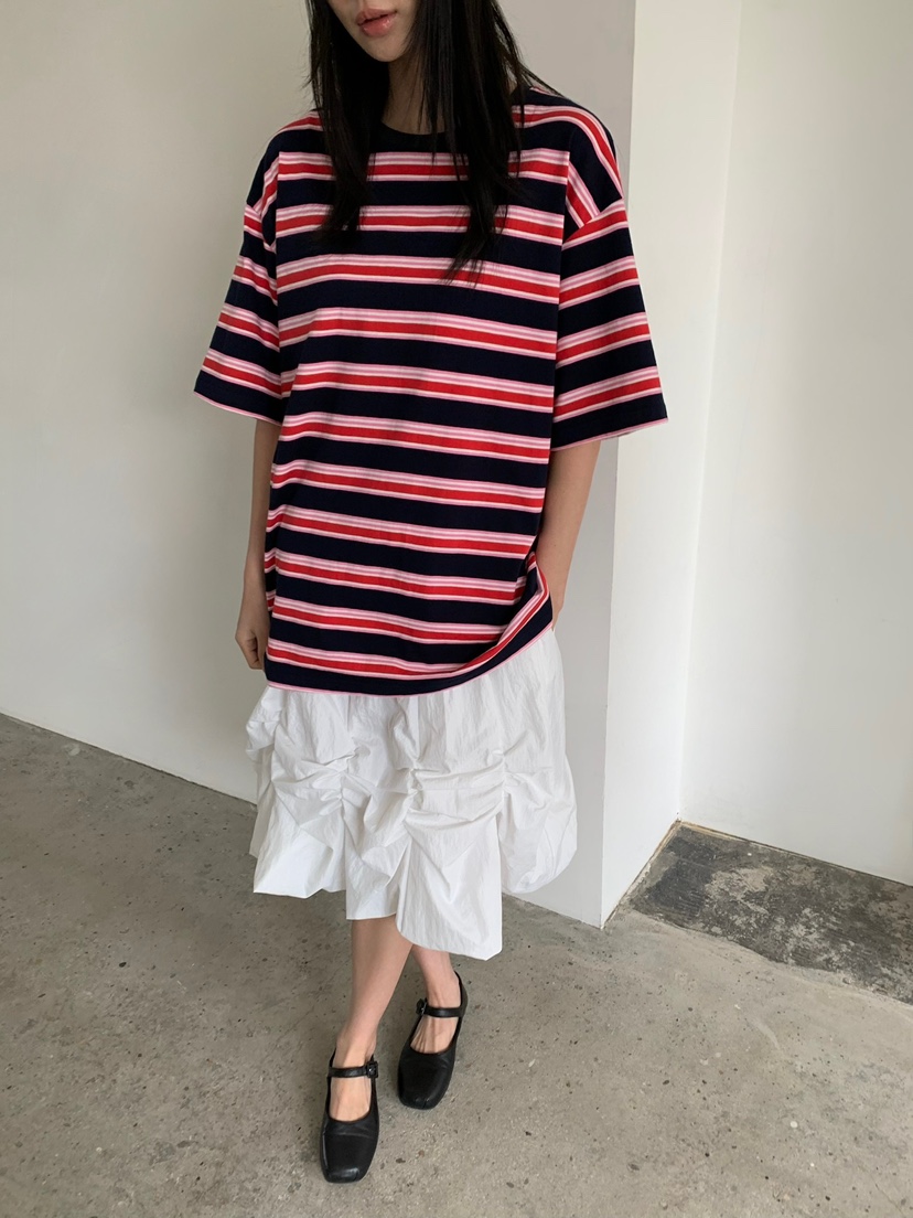 LOVE MY SANTA韓國代購女裝新款熱賣休閑推薦職業T恤條紋Santa/LOVE MY SANTAT恤圖色4