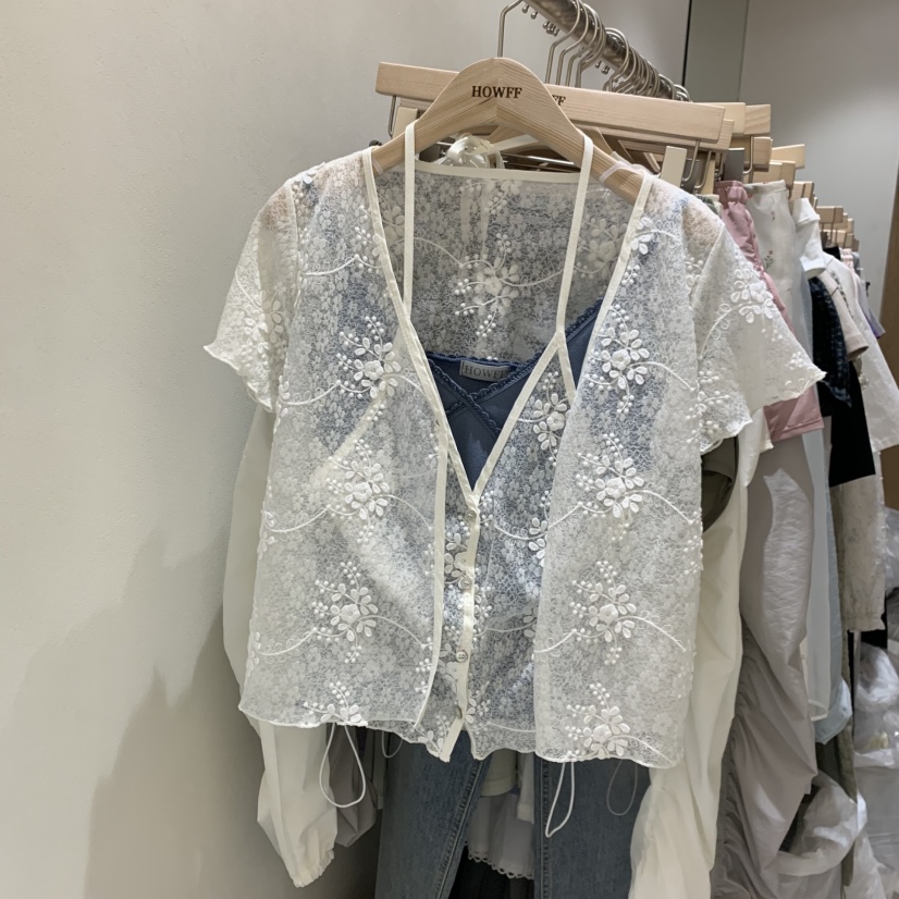 HOWFF韓國代購女裝新款人氣職業推薦襯衫蕾絲衫假兩件套裝HOWFF襯衫/蕾絲衫圖色1