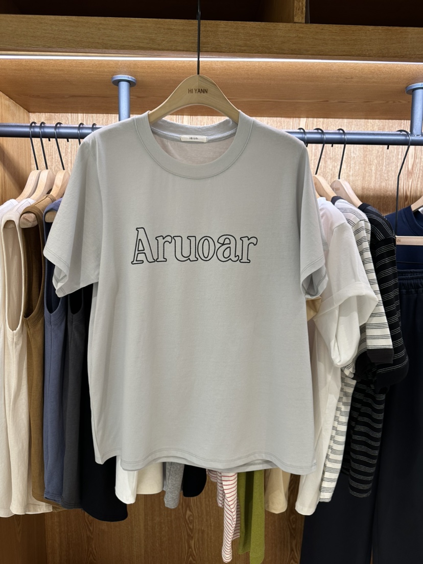 HI YANN韓國代購女裝新款人氣時尚休閑推薦職業26春夏T恤HI YANNT恤圖色2