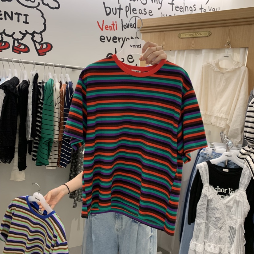 VENTI韓國代購女士新品休閑時尚熱賣26春夏職業人氣推薦T恤VENTIT恤圖色1