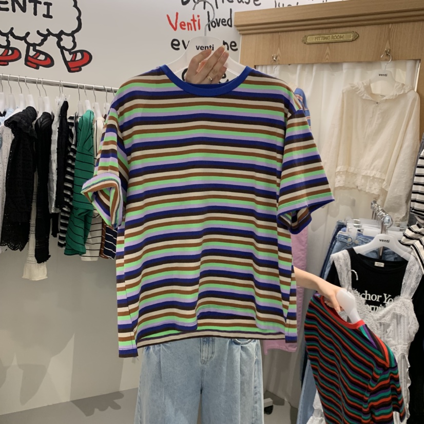 VENTI韓國代購女士新品休閑時尚熱賣26春夏職業人氣推薦T恤VENTIT恤圖色2