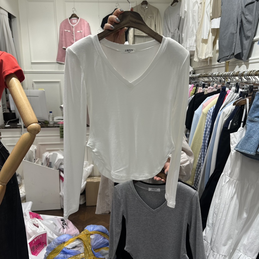 J.RITZY韓國東大門代購女士新款熱賣推薦26春夏長袖T恤修身J.RITZY長袖T恤圖色1