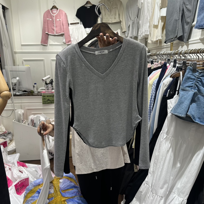J.RITZY韓國東大門代購女士新款熱賣推薦26春夏長袖T恤修身J.RITZY長袖T恤圖色2