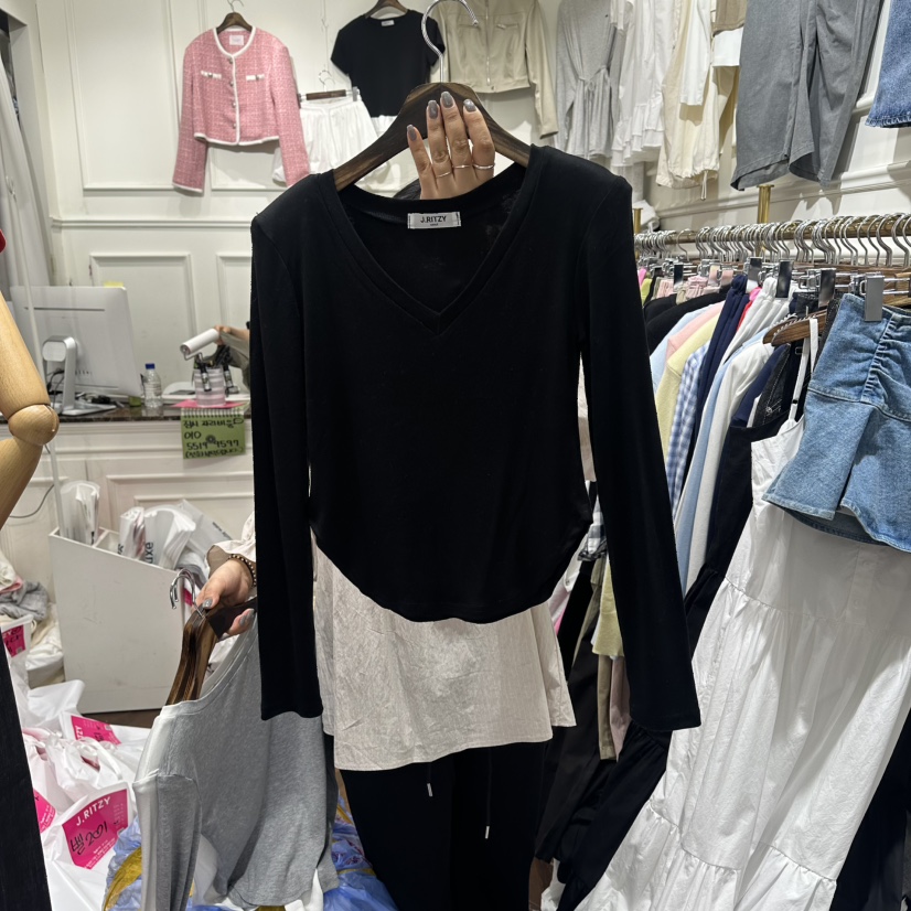J.RITZY韓國東大門代購女士新款熱賣推薦26春夏長袖T恤修身J.RITZY長袖T恤圖色3