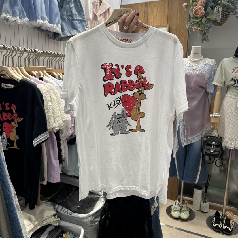 MARI CO韓國代購女士新款時尚職業26春夏人氣休閑推薦T恤MARI COT恤圖色1