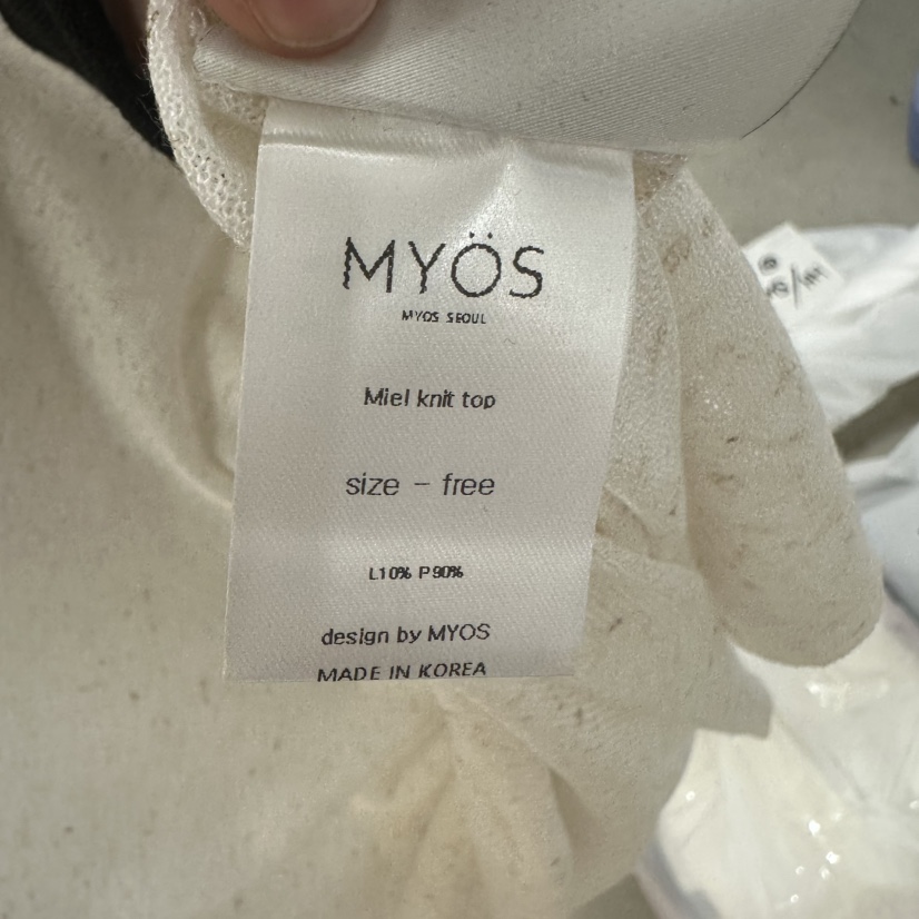 MYOS韓國東大門代購女士新品職業休閑推薦長袖T恤亞麻針織MYOS長袖T恤