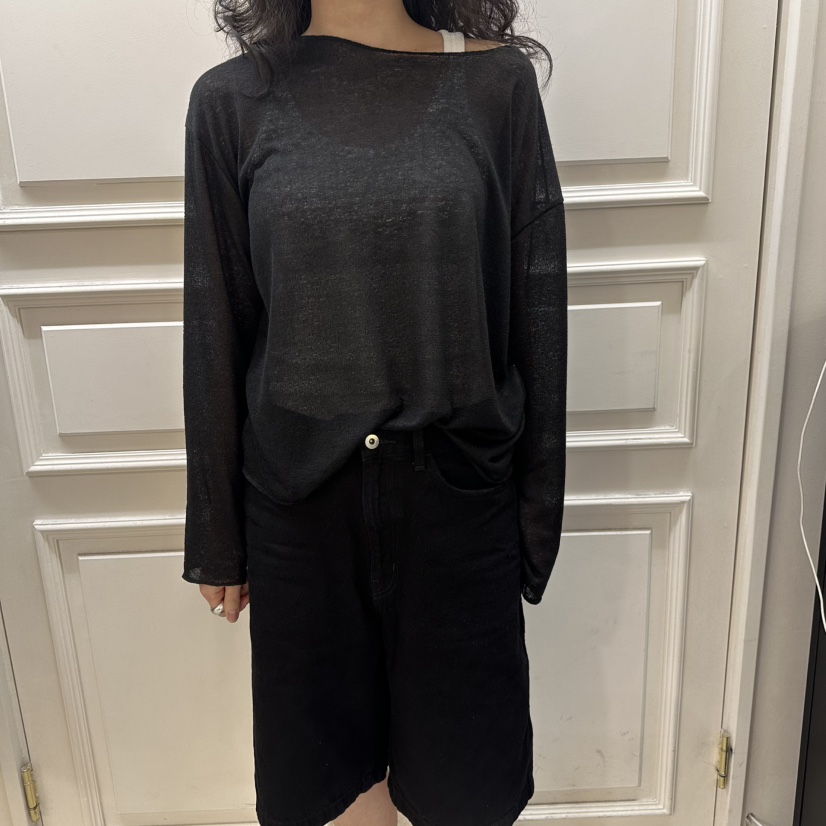 MYOS韓國東大門代購女士新品職業休閑推薦長袖T恤亞麻針織MYOS長袖T恤圖色3