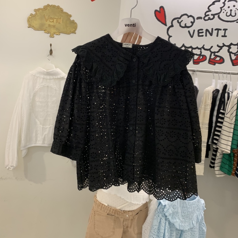 VENTI韓國代購女裝新款職業休閑人氣時尚熱賣襯衫蕾絲衫蕾絲VENTI襯衫/蕾絲衫圖色3