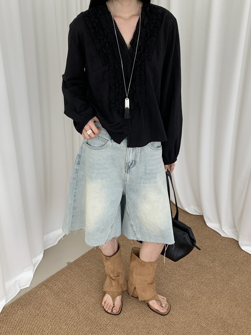 RIVER RAIN韓國東大門代購女裝新款休閑職業推薦襯衫蕾絲衫RIVER RAIN襯衫/蕾絲衫