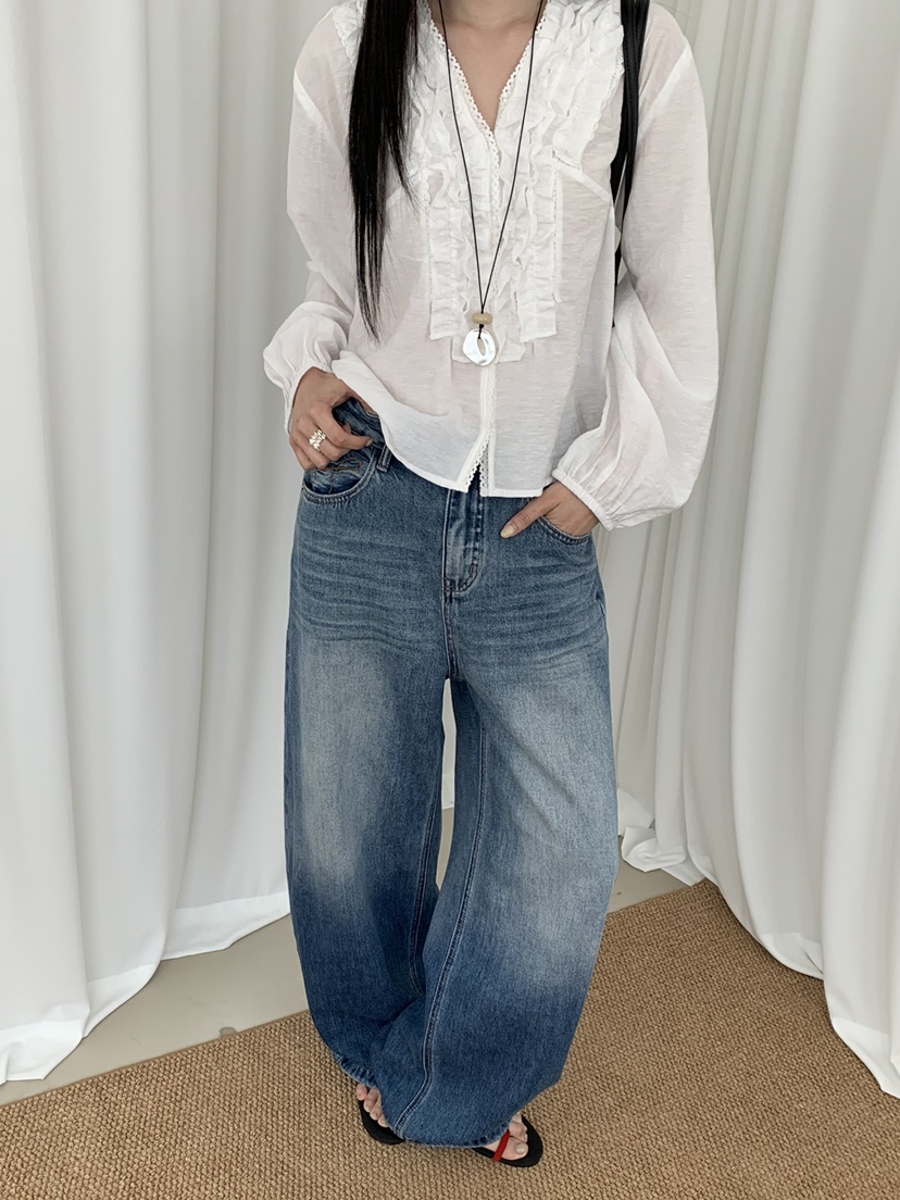 RIVER RAIN韓國東大門代購女裝新款休閑職業推薦襯衫蕾絲衫RIVER RAIN襯衫/蕾絲衫