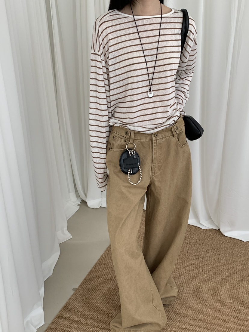 RIVER RAIN韓國直郵實拍女士新款職業推薦休閑熱賣長袖T恤RIVER RAIN長袖T恤