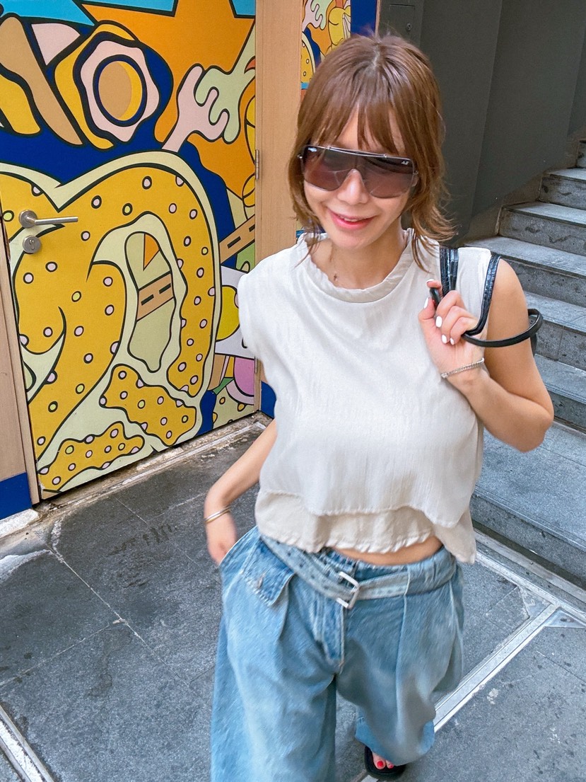 PARIS MATCH韓國東大門代購女裝新款休閑熱賣26春夏吊帶背心PARIS MATCH吊帶/背心