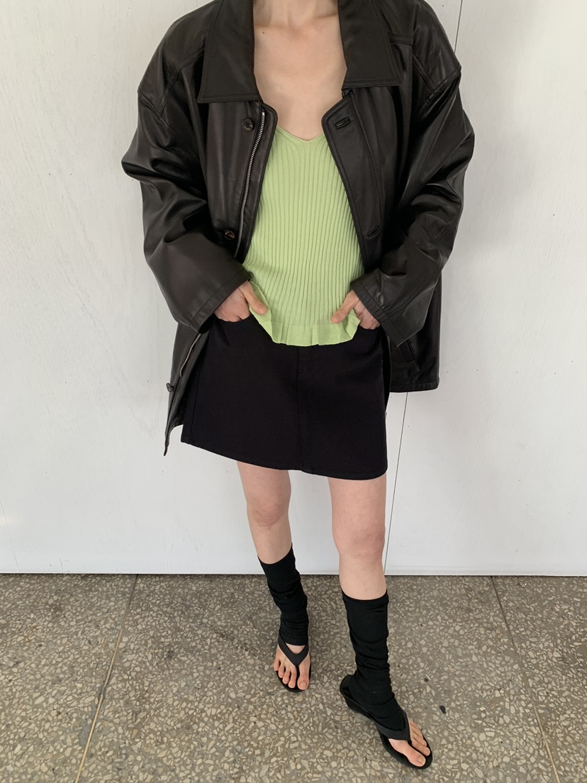 MOVENNE韓國東大門直郵女士新款職業熱賣吊帶背心褶邊針織MOVENNE吊帶/背心