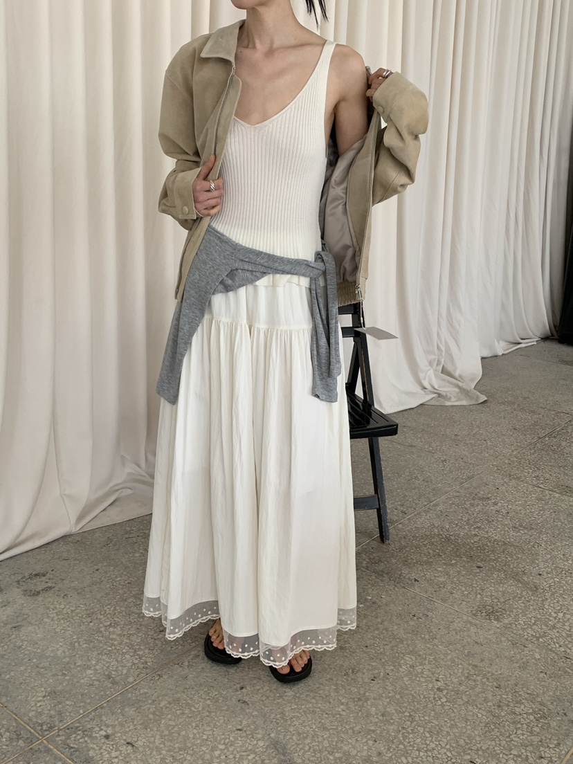 MOVENNE韓國東大門直郵女士新款職業熱賣吊帶背心褶邊針織MOVENNE吊帶/背心