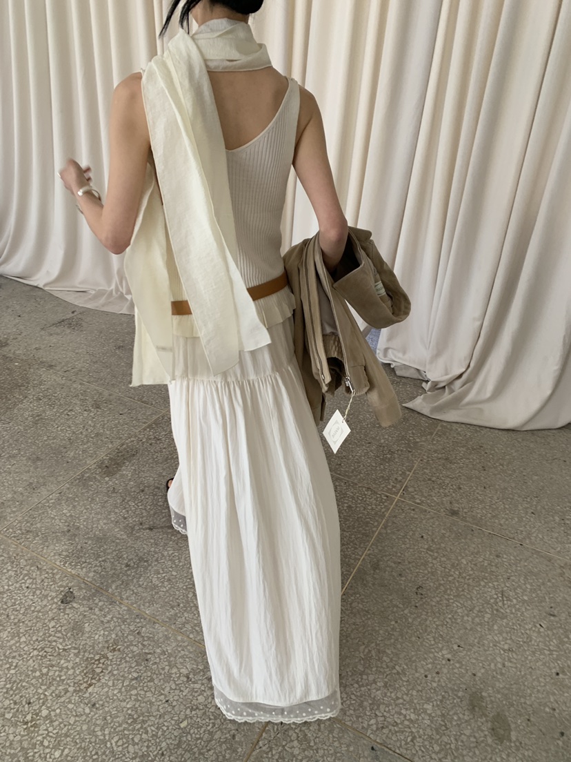 MOVENNE韓國東大門直郵女士新款職業熱賣吊帶背心褶邊針織MOVENNE吊帶/背心