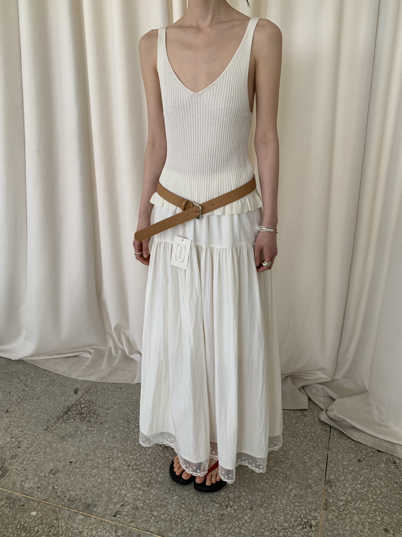 MOVENNE韓國東大門直郵女士新款職業熱賣吊帶背心褶邊針織MOVENNE吊帶/背心