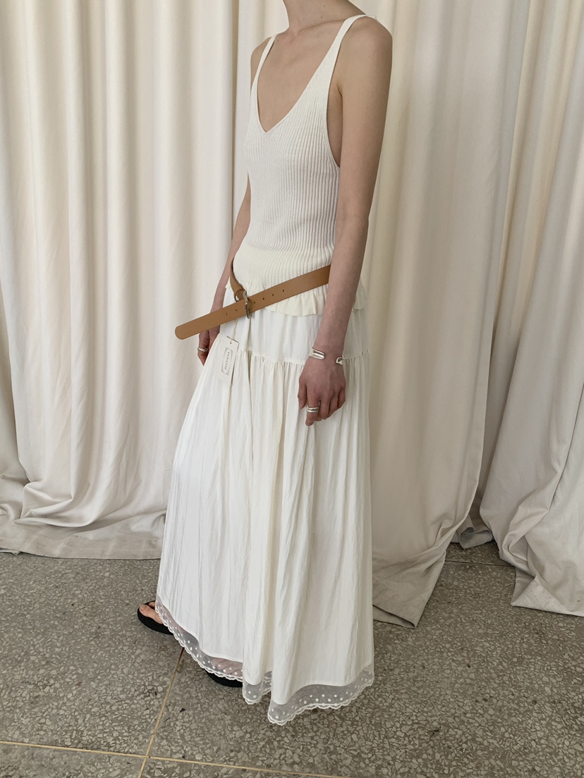 MOVENNE韓國東大門直郵女士新款職業熱賣吊帶背心褶邊針織MOVENNE吊帶/背心