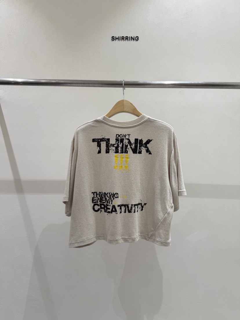 SHIRRING韓國東大門直郵女士新品職業時尚26春夏人氣休閑T恤SHIRRINGT恤圖色2