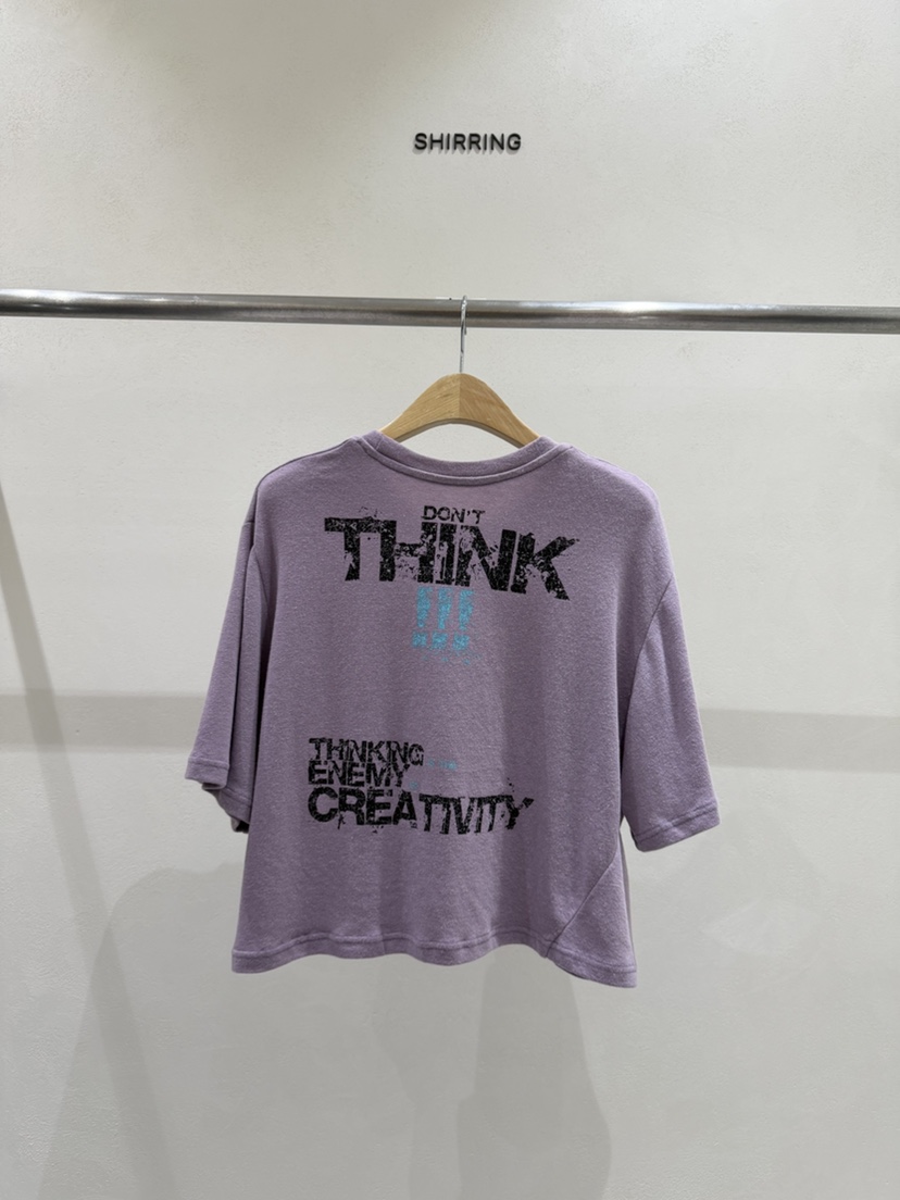 SHIRRING韓國東大門直郵女士新品職業時尚26春夏人氣休閑T恤SHIRRINGT恤圖色3