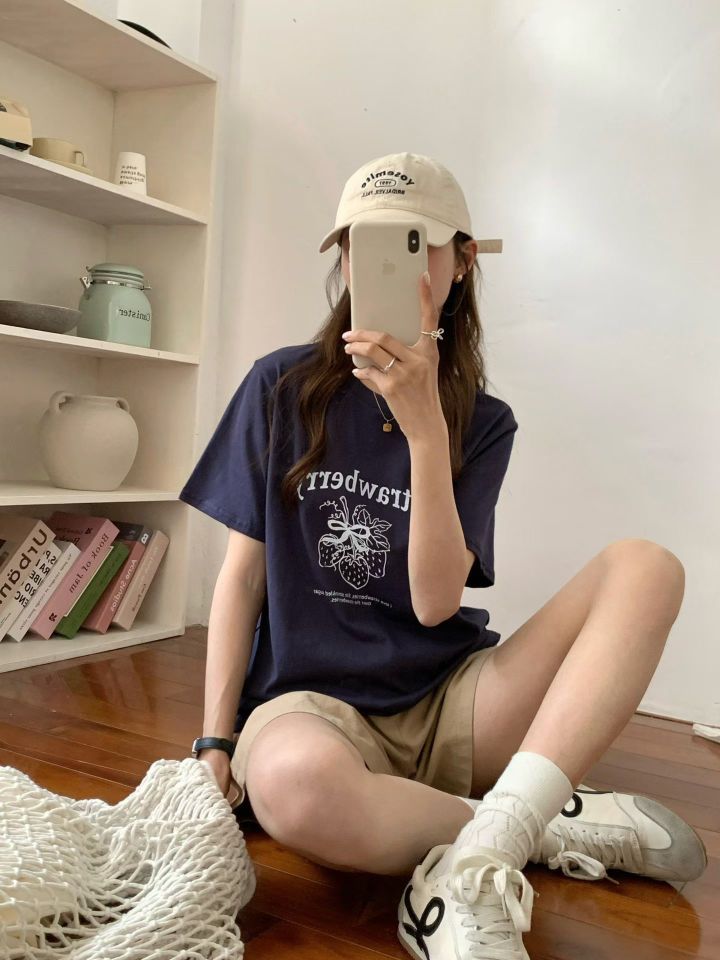 STAY HERE韓國東大門代購女裝新款休閑職業26春夏人氣T恤STAY HERET恤