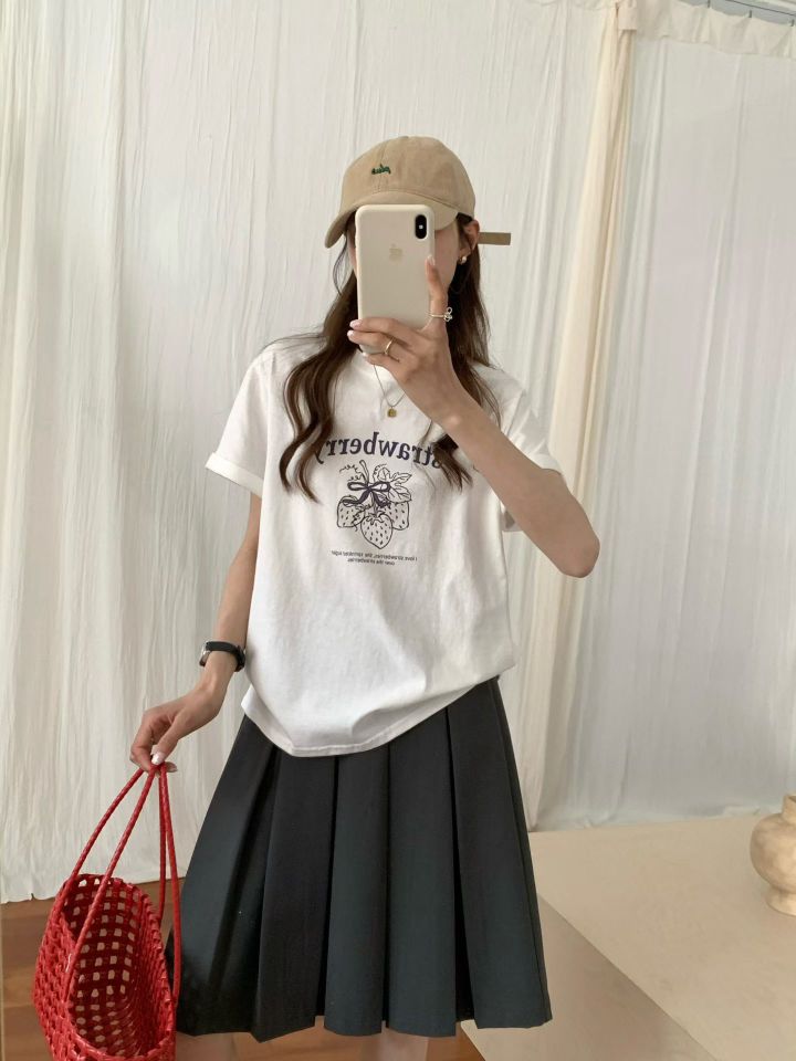 STAY HERE韓國東大門代購女裝新款休閑職業26春夏人氣T恤STAY HERET恤圖色1