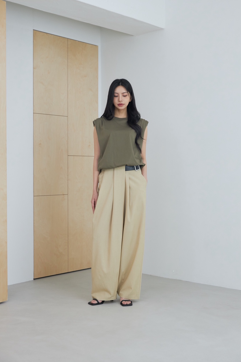 LE-PPL韓國代購女士新款職業人氣26春夏休閑熱賣休閑褲腰帶LE-PPL休閑褲圖色1