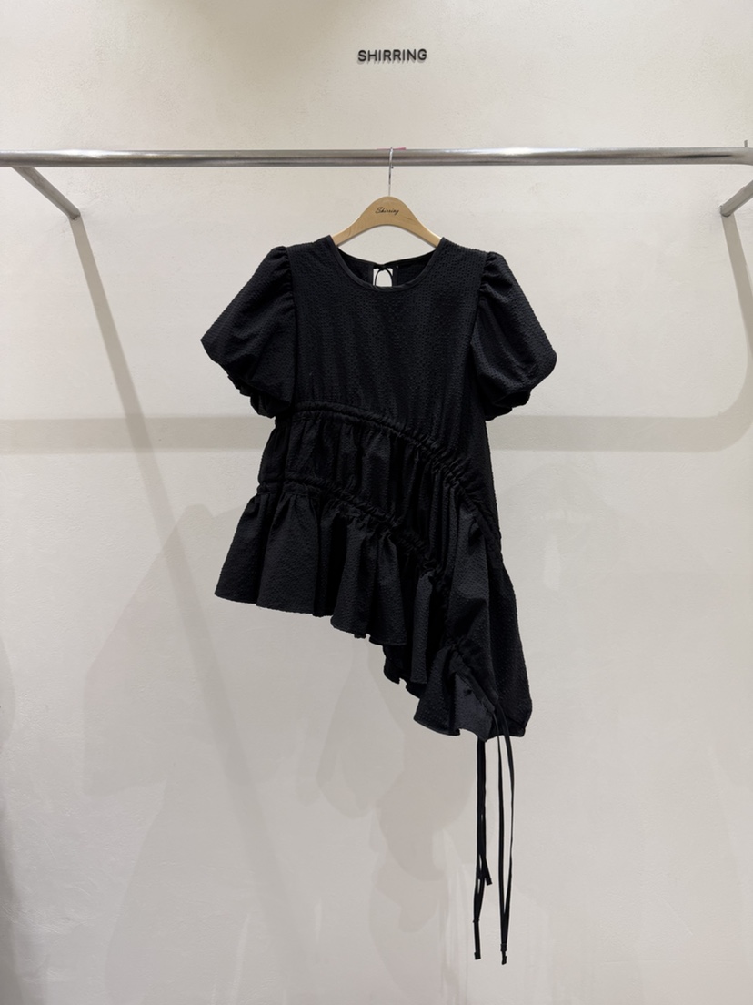 SHIRRING韓國代購女裝新款休閑26春夏職業人氣襯衫蕾絲衫SHIRRING襯衫/蕾絲衫圖色2