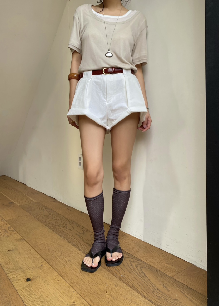 OUPPT韓國東大門直郵女士新品休閑職業推薦26春夏短褲不含腰帶OUPPT短褲