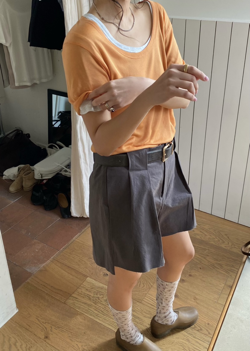 OUPPT韓國東大門直郵女士新品休閑職業推薦26春夏短褲不含腰帶OUPPT短褲