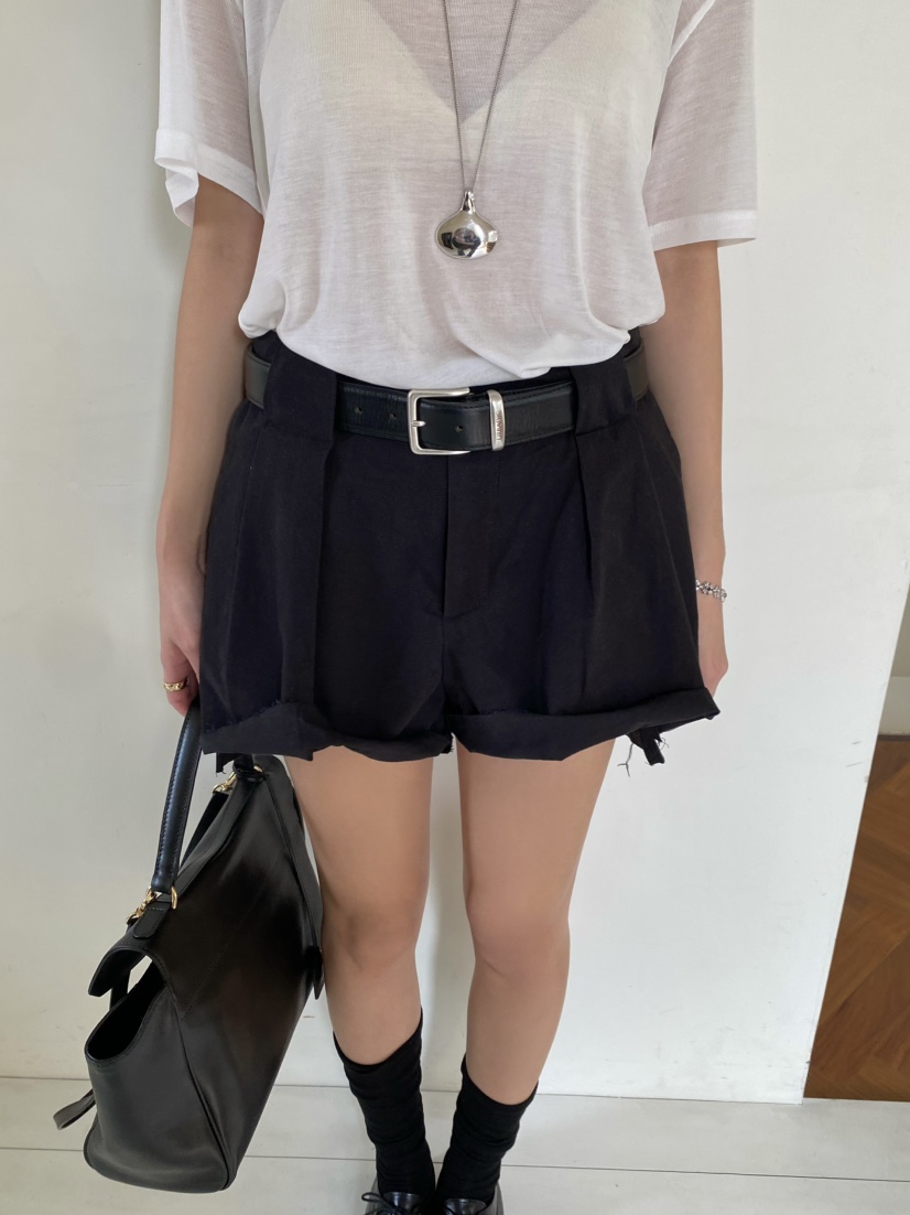 OUPPT韓國東大門直郵女士新品休閑職業推薦26春夏短褲不含腰帶OUPPT短褲