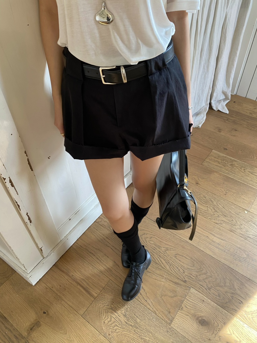 OUPPT韓國東大門直郵女士新品休閑職業推薦26春夏短褲不含腰帶OUPPT短褲圖色2