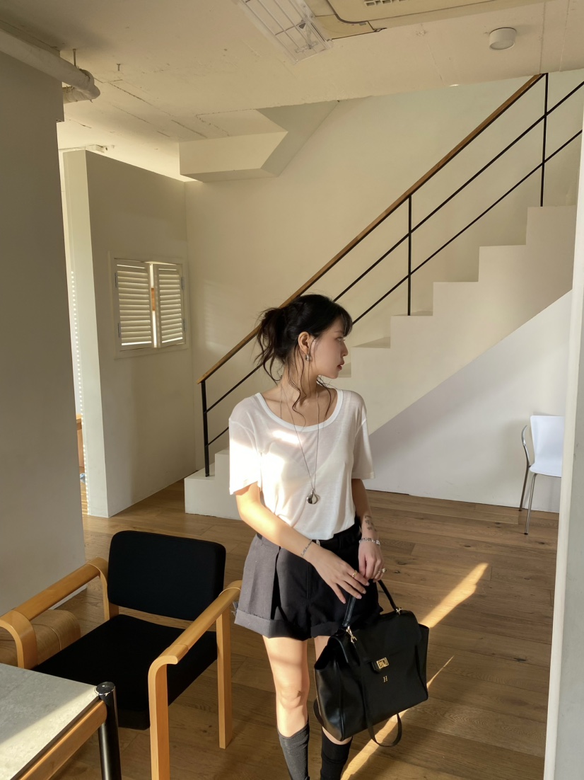 OUPPT韓國直郵實拍女裝新品休閑熱賣時尚職業26春夏人氣T恤OUPPTT恤