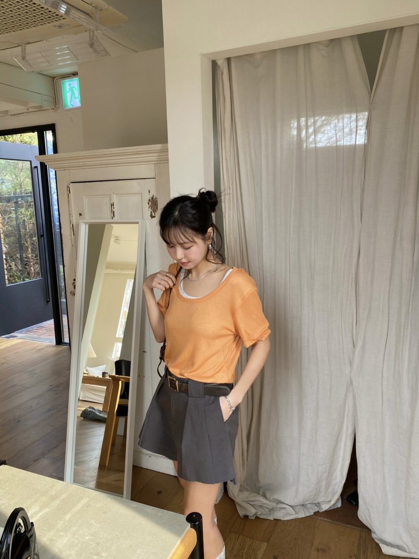 OUPPT韓國直郵實拍女裝新品休閑熱賣時尚職業26春夏人氣T恤OUPPTT恤