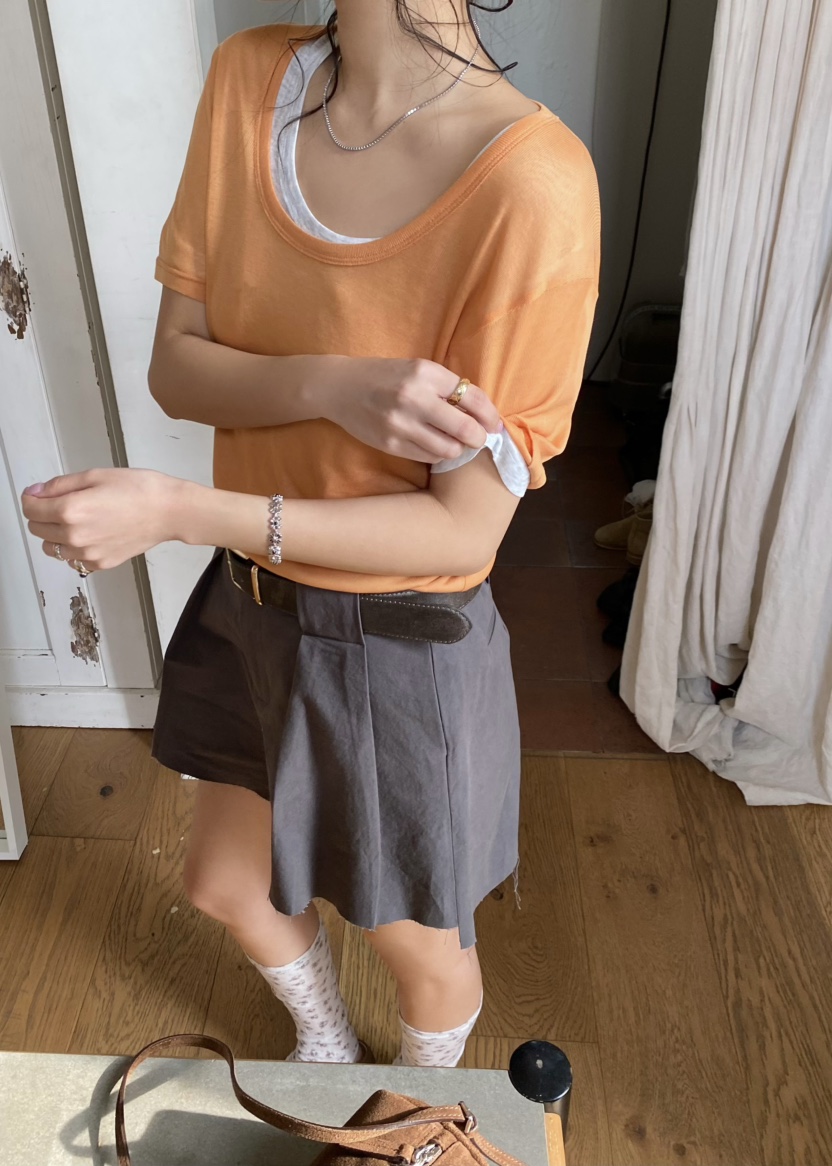 OUPPT韓國直郵實拍女裝新品休閑熱賣時尚職業26春夏人氣T恤OUPPTT恤圖色3