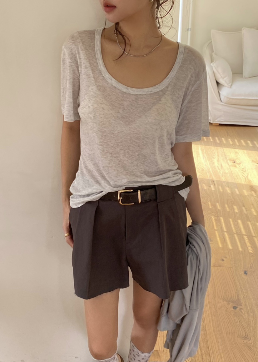 OUPPT韓國直郵實拍女裝新品休閑熱賣時尚職業26春夏人氣T恤OUPPTT恤圖色4