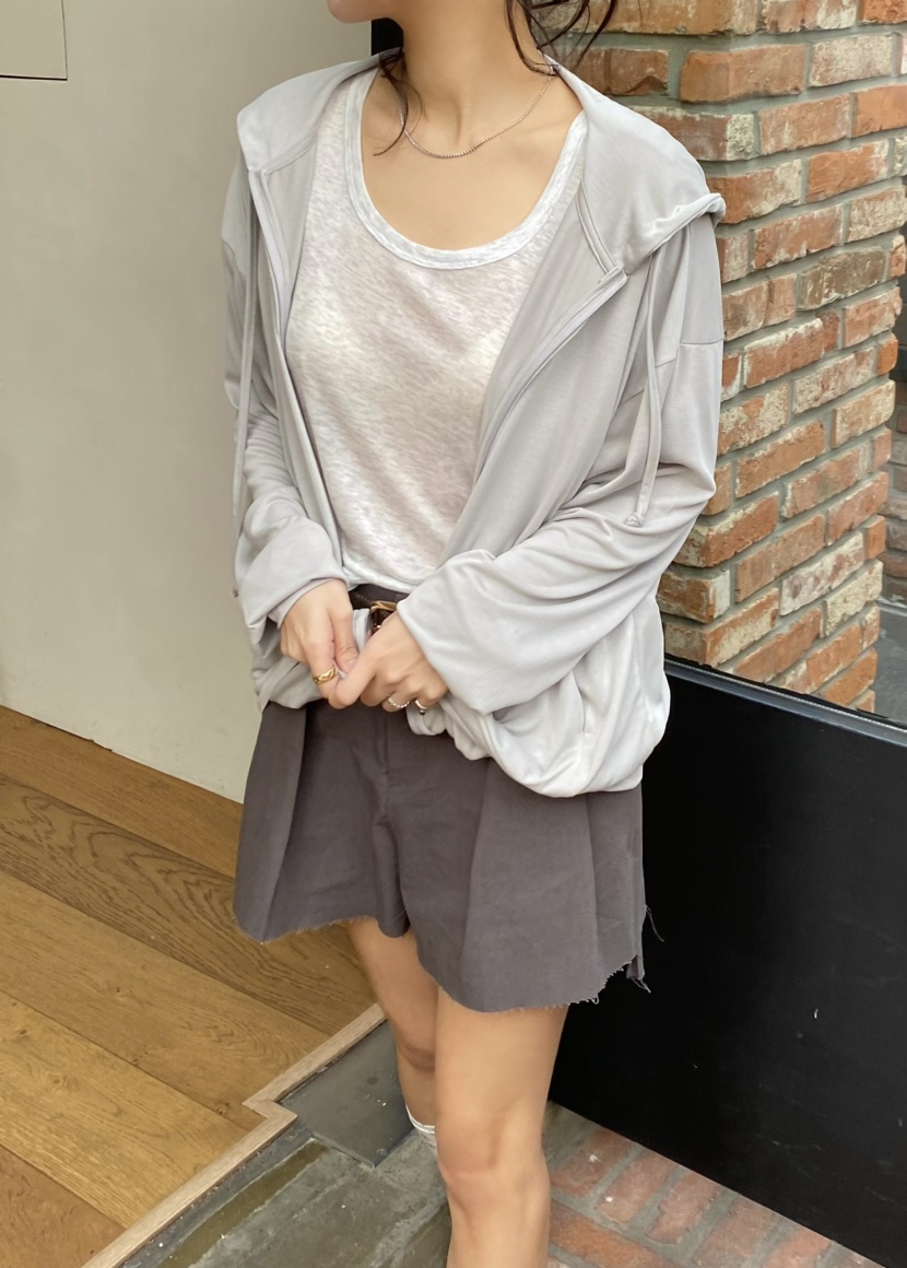 OUPPT韓國代購女裝新款推薦休閑時尚職業人氣夾克拉鏈連帽衫OUPPT夾克圖色1